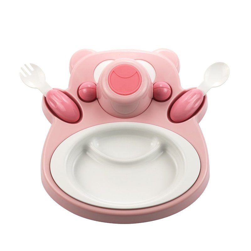 PLAStudio-玉米儿童餐具-Honey Bear-粉红 - 儿童餐具/餐盘 - 环保材料 粉红色