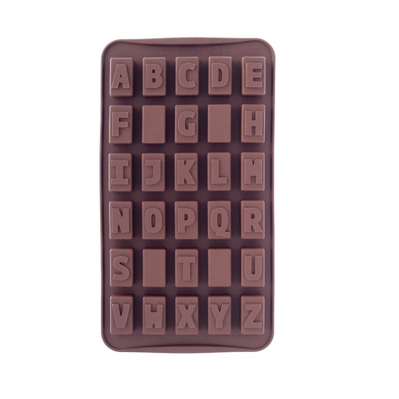 巧克力字母模 - 厨房用具 - 硅胶 咖啡色