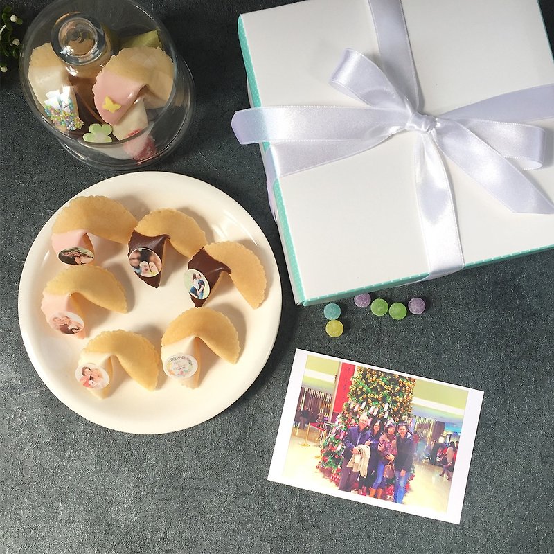 七夕情人礼物 定制化可食用照片巧克力幸运签饼 点点礼盒告白 - 巧克力 - 新鲜食材 黑色