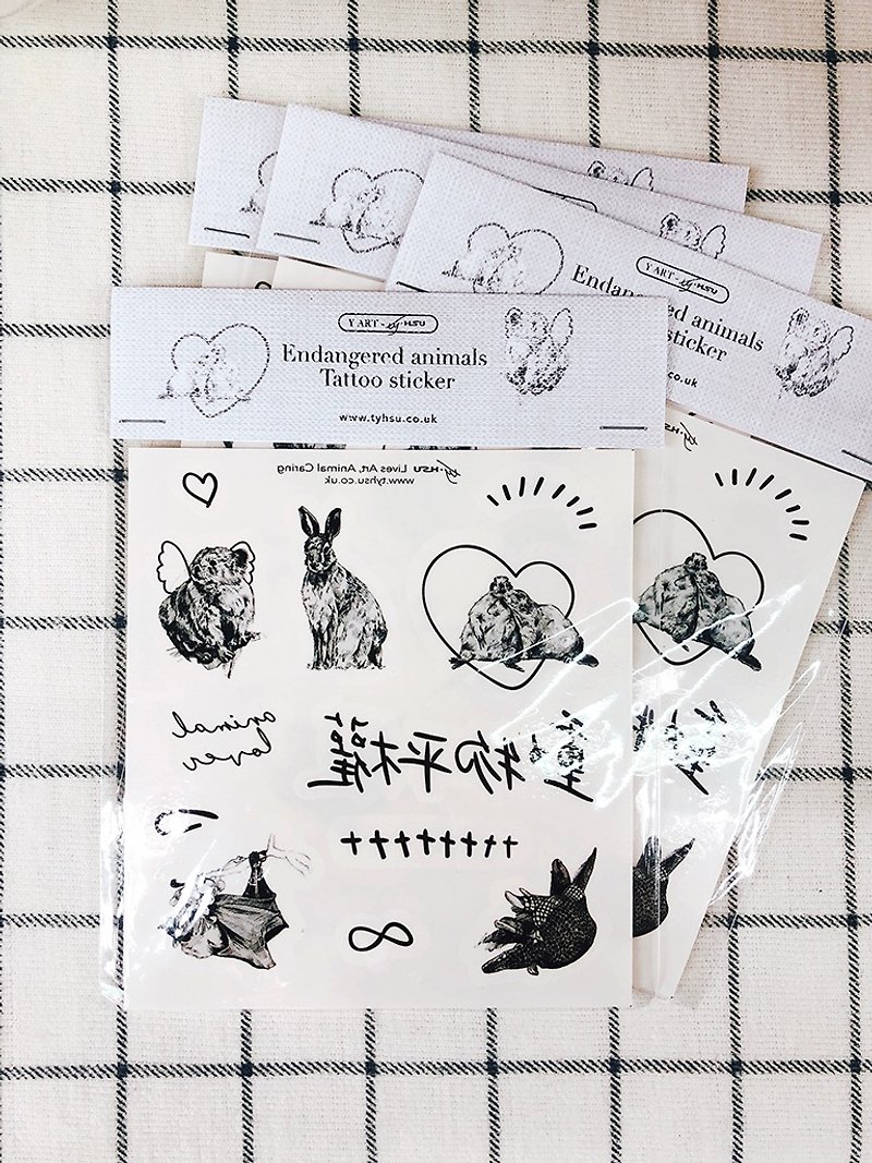 野生动物 Wild animals 纹身贴纸 - 贴纸 - 纸 透明