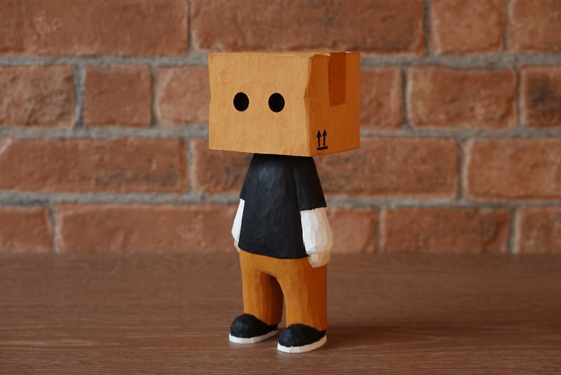 纸箱男孩 - 玩偶/公仔 - 木头 咖啡色