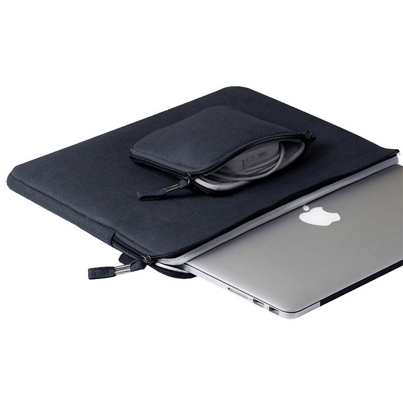 简约时尚macbook 藏蓝色帆布笔电包/11寸/12寸/13寸/15寸 - 电脑包 - 棉．麻 黑色