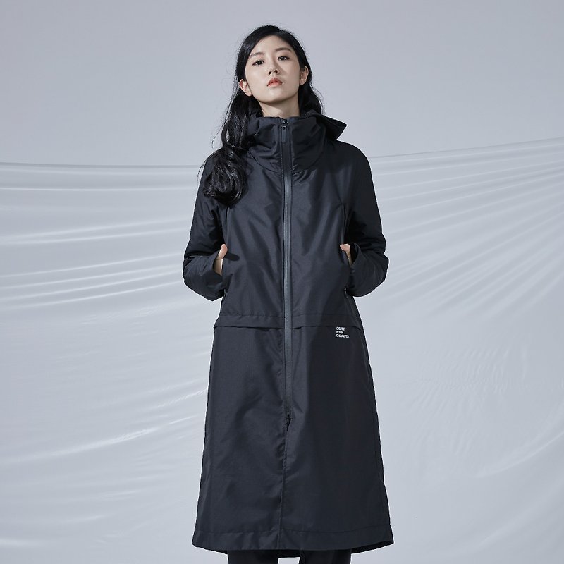 DYCTEAM - 3M Waterproof Padded Coat 防水连帽长版外套 - 女装休闲/机能外套 - 聚酯纤维 黑色