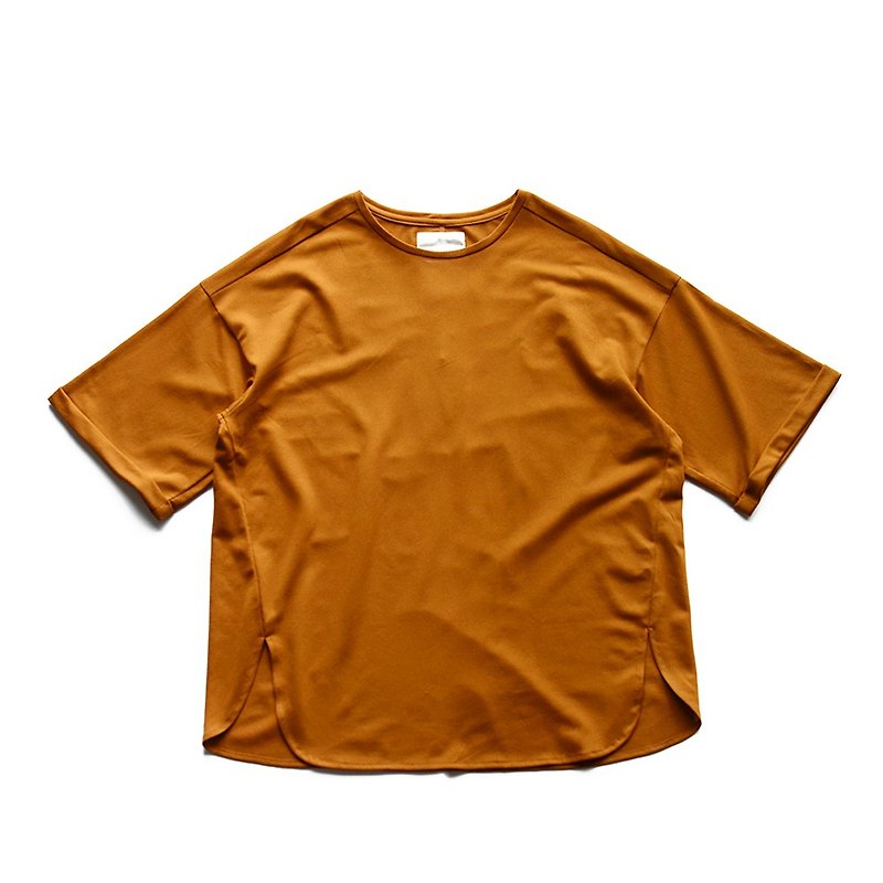 日本纸纤维 卷袖 T恤 - 男装上衣/T 恤 - 纸 咖啡色