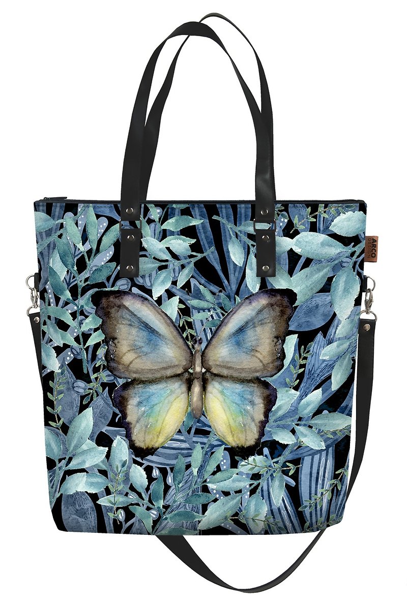 ベルトーニ キャンバスバッグMaxA Butterfly - 侧背包/斜挎包 - 聚酯纤维 蓝色