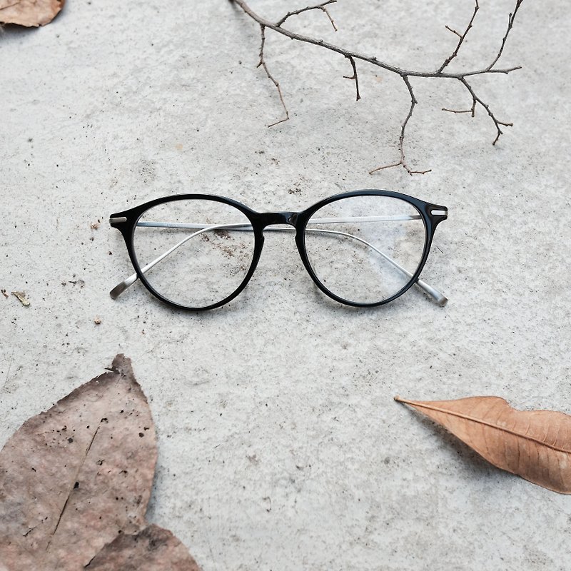 【目目商行】复古圆框＋高质感金属镜脚 黑银 - 眼镜/眼镜框 - 其他材质 咖啡色