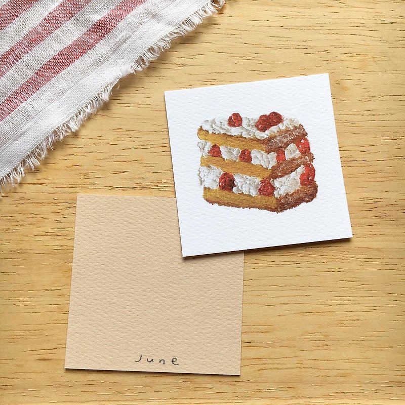 イラストカード　苺のショートケーキ - 卡片/明信片 - 纸 