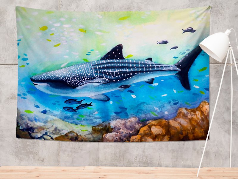 豆腐鲨点点 spot whale shark 鲸鲨水彩挂布/布幔 - 墙贴/壁贴 - 其他人造纤维 