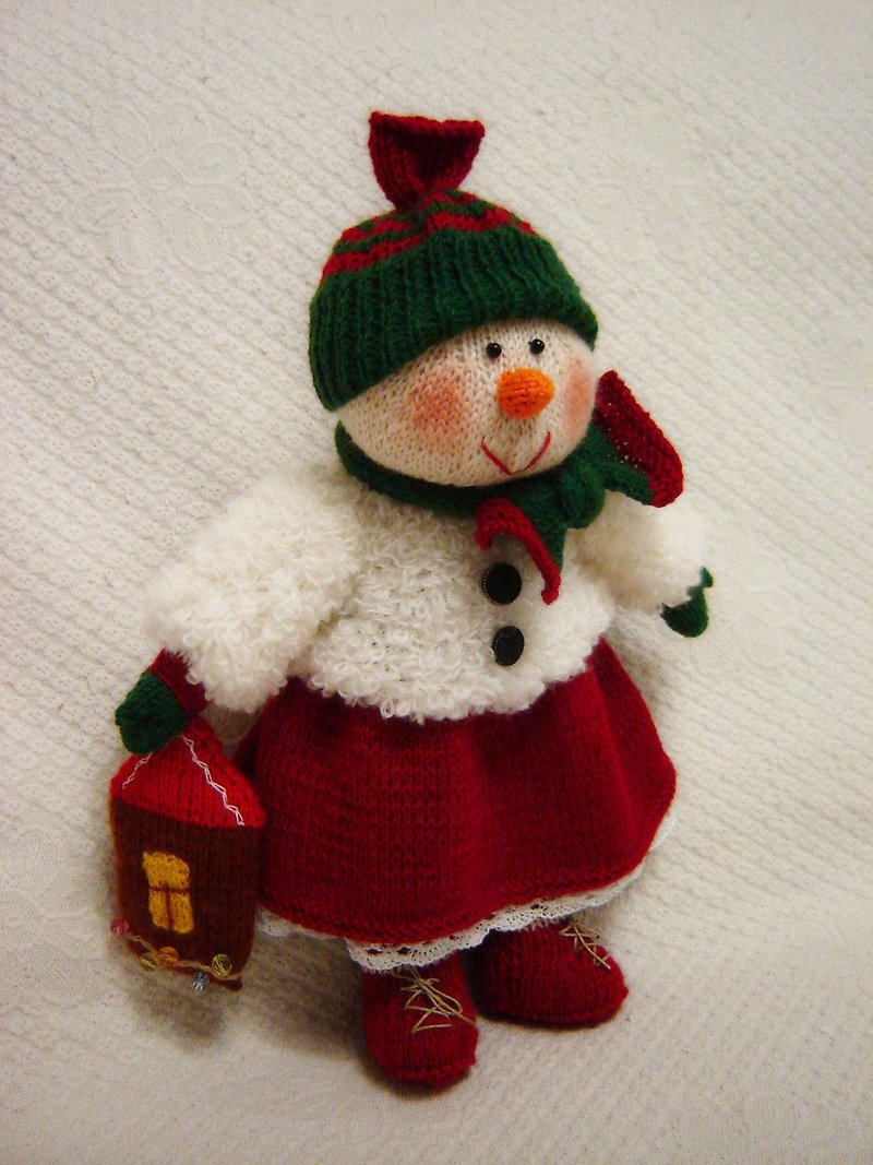 圣诞节玩具编织图案 - 为女孩编织雪女人礼物 - Logo 设计/图案设计 - 其他材质 