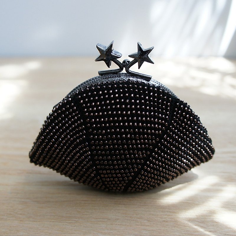 Ba-ba handmade Seedbeads crochet coinpurse No.1110 - 皮夹/钱包 - 其他材质 黑色