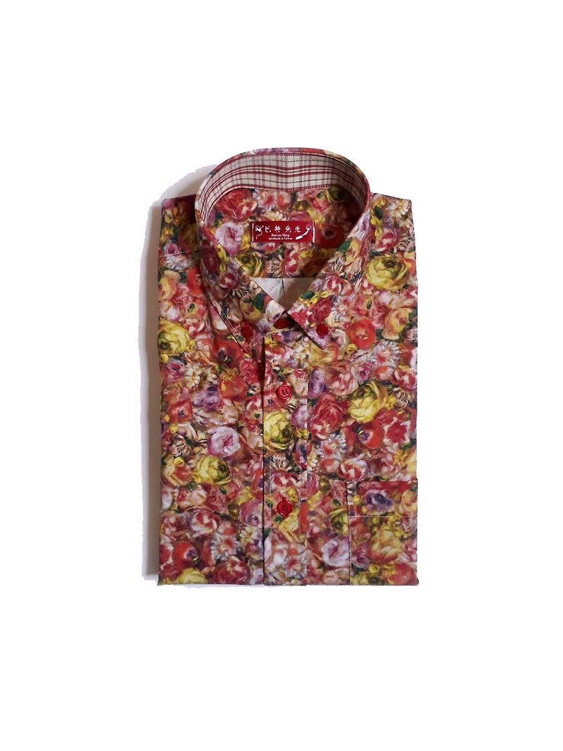 艺术家系列 雷诺瓦画作 手工衬衫 Shirt - 男装衬衫 - 棉．麻 多色