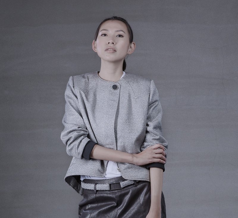 YIBO/银灰夹克外套 - 女装西装外套/风衣 - 聚酯纤维 