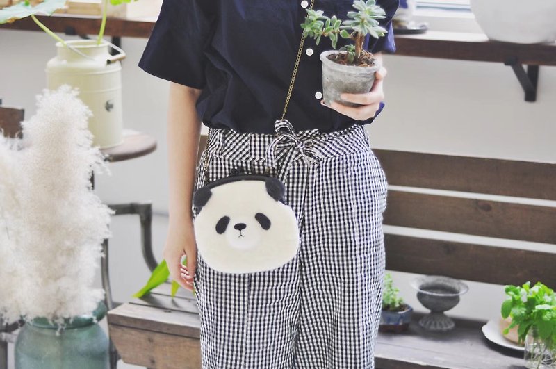 放学后手作坊planetbear 熊猫panda 包包羊毛毡 DIY材料包套装 - 编织/刺绣/羊毛毡/裁缝 - 羊毛 黑色