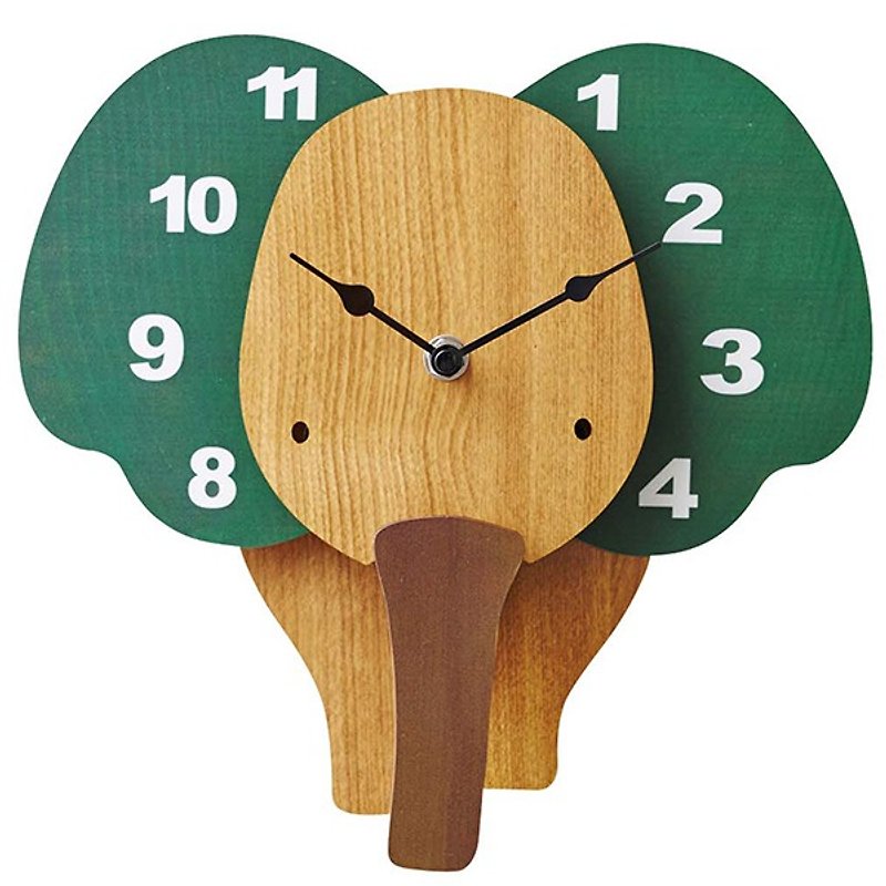 Zou- 小象造型摇摆挂钟 - 时钟/闹钟 - 木头 绿色
