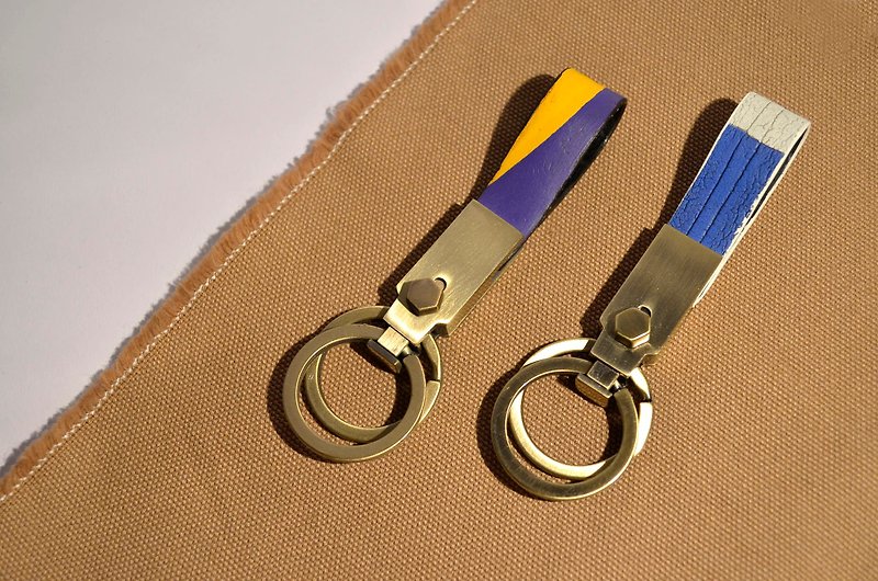 排球x钥匙圈 / mikasa-黄蓝款 编号002 - 钥匙链/钥匙包 - 橡胶 黄色