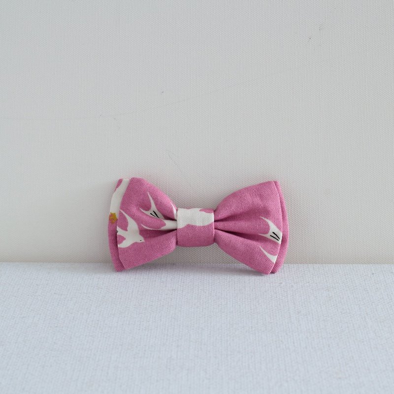 蝴蝶结发夹－粉红燕子 - 领带/领带夹 - 棉．麻 