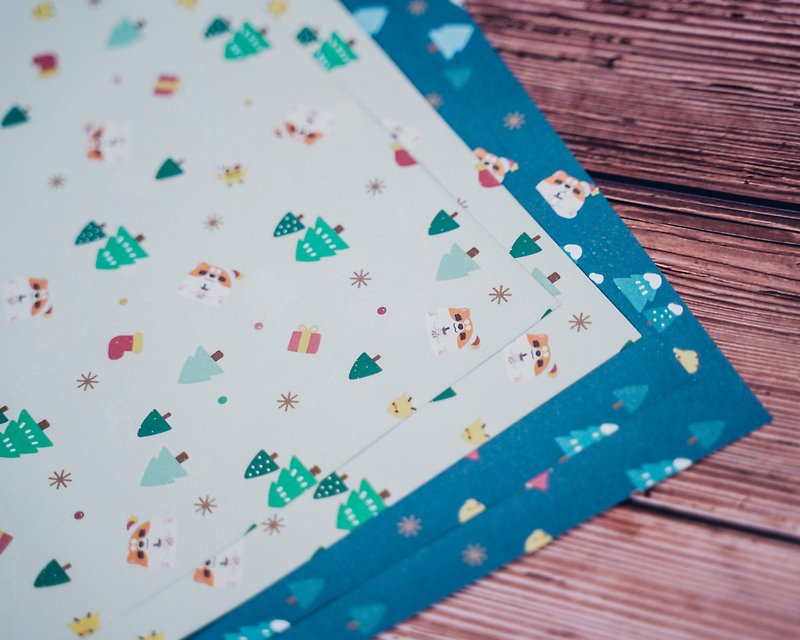 小米柴犬包装纸 5入【双面圣诞款】 - 包装材料 - 纸 多色