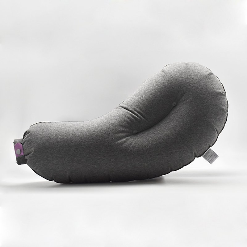 荷兰 allocacoc Aubergine充气旅行茄子枕 - 枕头/抱枕 - 聚酯纤维 灰色