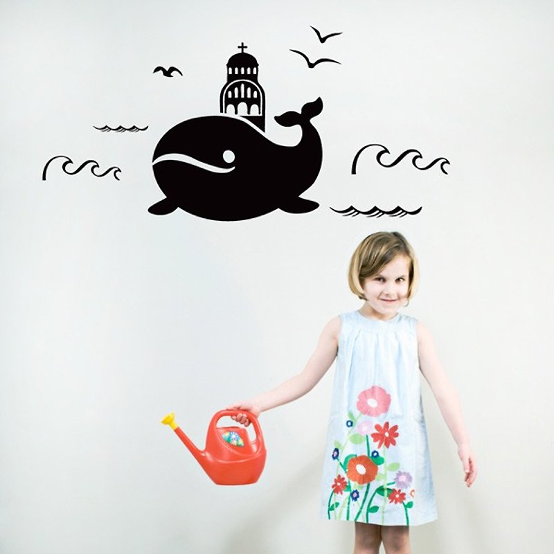 Smart Design 创意无痕壁贴◆鲸鱼航海梦(8色可选) - 墙贴/壁贴 - 纸 红色