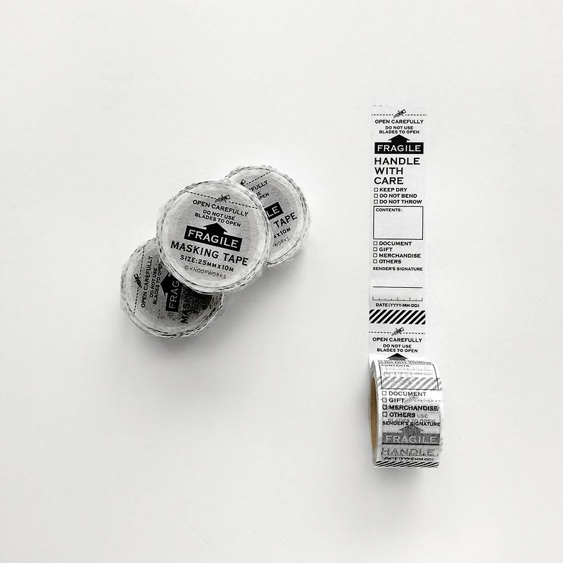 日本 KNOOP WORKS 和纸胶带 (易碎品标签) - 纸胶带 - 纸 白色