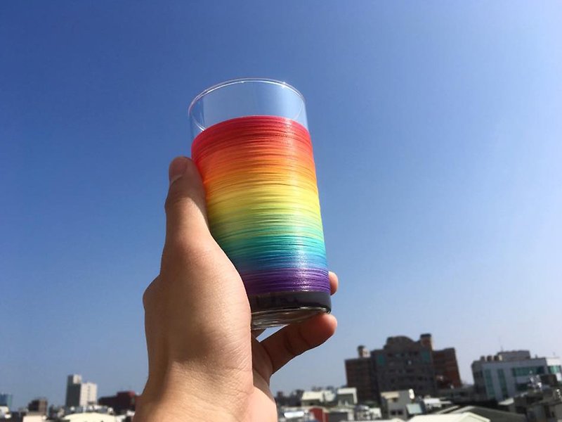 彩虹* 线加工 PUNNDLE 线水杯 一同骄傲款 - 杯子 - 玻璃 多色