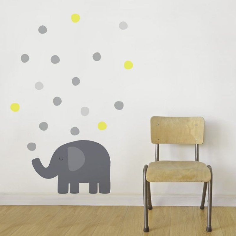西班牙 Tresxics大象吹泡泡壁贴(灰黄) - 墙贴/壁贴 - 其他材质 灰色