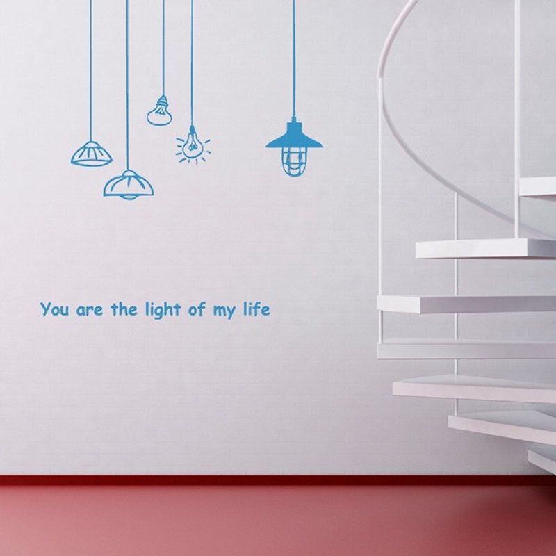 Smart Design 创意无痕壁贴◆吊灯之光(8色可选) - 墙贴/壁贴 - 纸 粉红色
