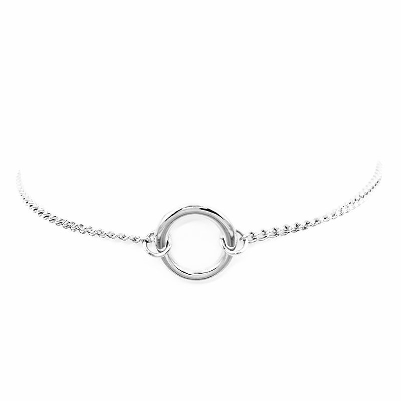 银色圆圈链绳颈链（中） - 项链 - 其他材质 银色