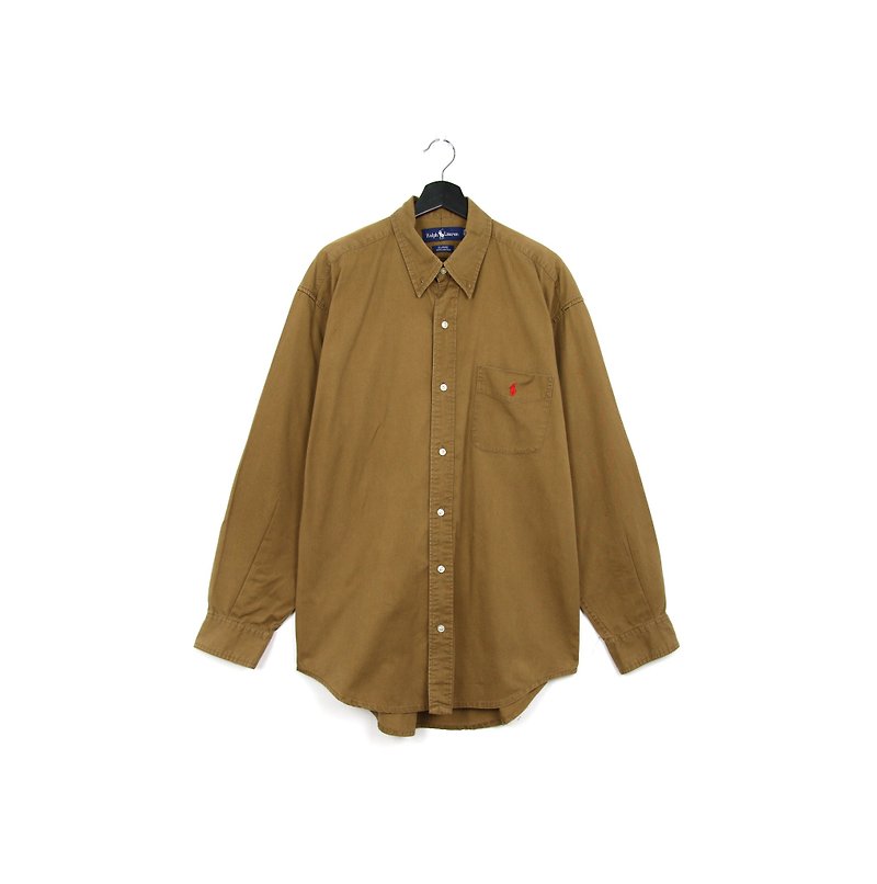 Back to Green::Polo Ralph Lauren 熊棕色 //vintage shirt - 男装衬衫 - 棉．麻 