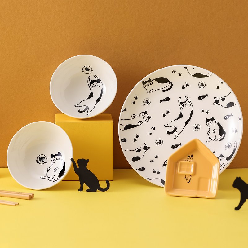 【公益计划】猫奴的生活提案 - 盘子/餐盘/盘架 - 瓷 黄色