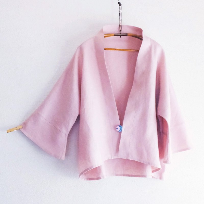 linen　ジャケット中厚地　桜 - 女装上衣 - 棉．麻 粉红色