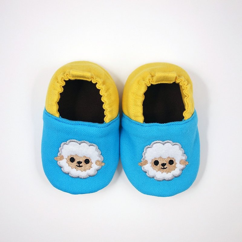 (Rabbit Mint Baby) 纯棉绵羊刺绣宝宝学步鞋 - (C0001) - 童装鞋 - 棉．麻 蓝色