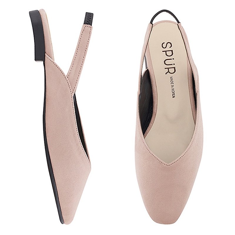 PRE-ORDER – SPUR 舒适后绊带平底鞋 MF9001 PINK - 女款皮鞋 - 人造皮革 