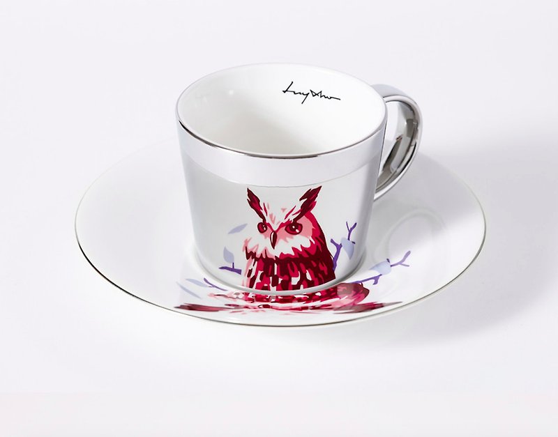 Luycho 镜面倒影杯组 咖啡杯 _ 猫头鹰 - 花瓶/陶器 - 陶 银色