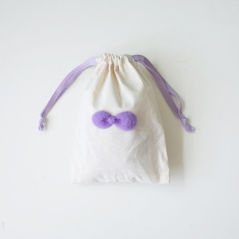 【Q-cute】小束口袋系列-马卡龙蝴蝶结 - 化妆包/杂物包 - 棉．麻 多色