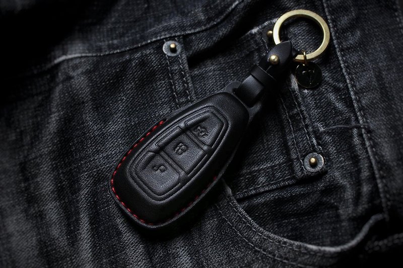 【现货版】福特FORD MK3.5 ST STLine Focus 汽车钥匙包钥匙皮套 - 钥匙链/钥匙包 - 真皮 黑色