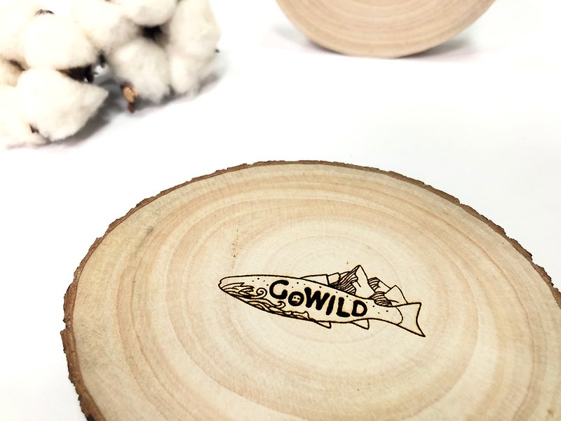 【定制化礼物】Go:wild 够野│台湾香樟 · 原木求鱼木杯垫 木垫 - 杯垫 - 木头 