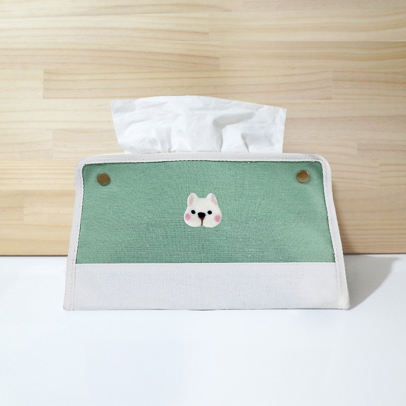 【Q-cute】面纸盒套系列-狗头、猫头、兔头-定制化 - 纸巾盒 - 棉．麻 多色