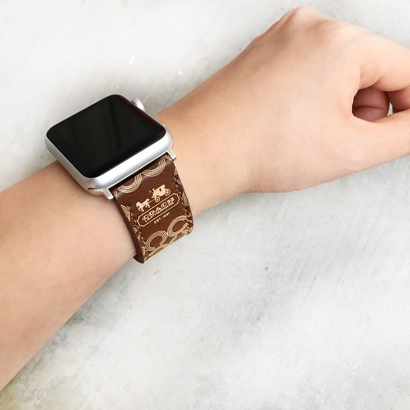 Apple watch leather strap - 表带 - 真皮 咖啡色