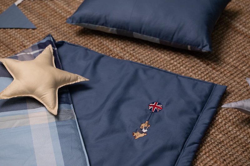 儿童睡垫三件组-100%精梳棉- 贝尔熊 英格蓝 - 其他 - 棉．麻 