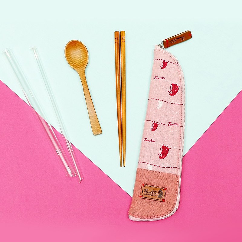 独创布花餐具袋::樱花粉(漫步一线间)环保餐具/减塑/毕业季 - 其他 - 棉．麻 粉红色