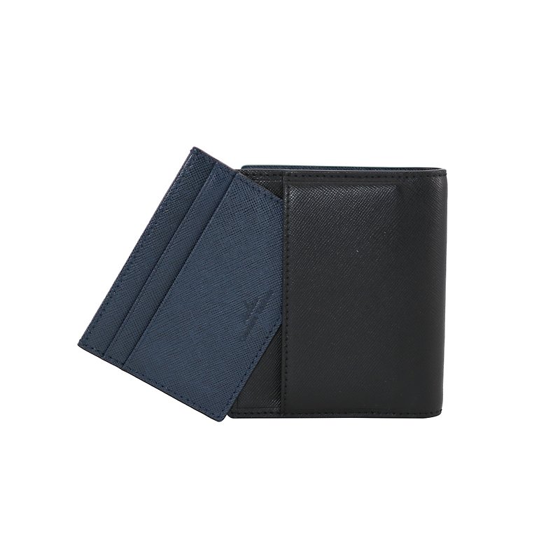 Hugo RFID直向防盗折叠钱包连卡片套 - 黑色 - 皮夹/钱包 - 真皮 黑色