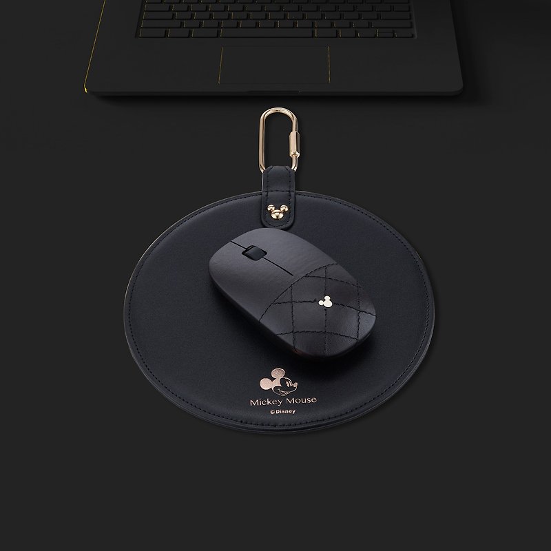 【送礼1+1】米奇皮革无线光学鼠标+鼠标垫超值-黑 - 电脑配件 - 人造皮革 黑色