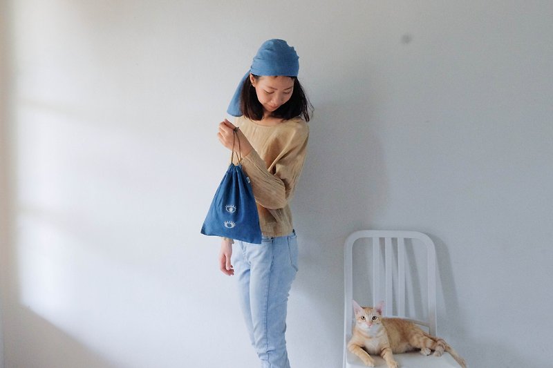 Mini Drawstring Bag ::: Natural Indigo ::: 013. - 束口袋双肩包 - 其他材质 蓝色