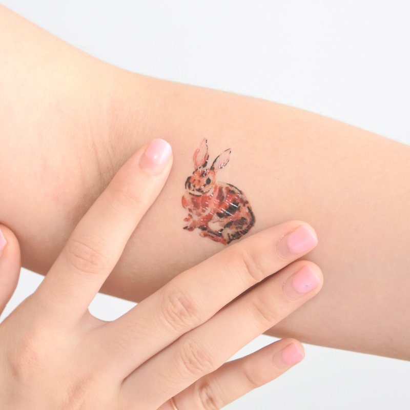 兔子 动物 一套6款 刺青 纹身贴纸 - 纹身贴 - 纸 多色