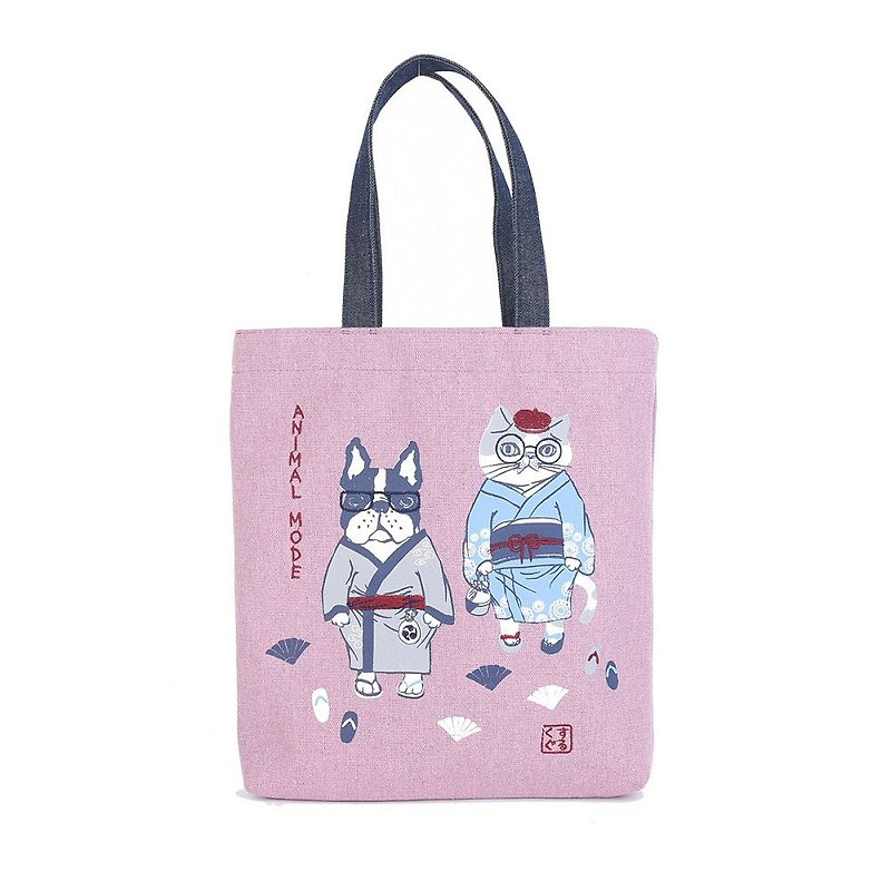 Kusuguru Japan手拿袋 日式和柄 杂志包 -ANIMAL MODE款-粉色 - 手提包/手提袋 - 其他人造纤维 粉红色