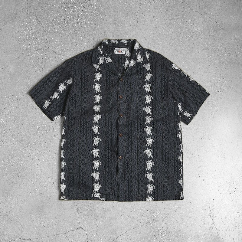 Vintage Aloha Shirts 夏威夷衫 / Vintage 古着 - 男装衬衫 - 棉．麻 黑色