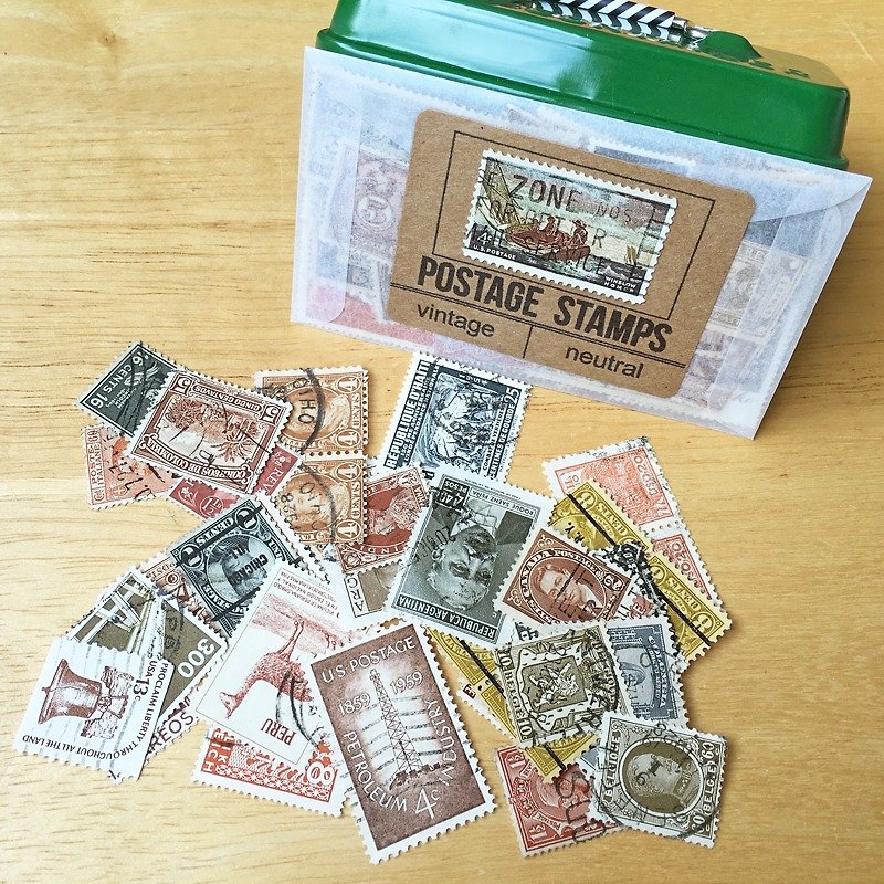 Saturday Morning Vintage / Postage Stamps 复古邮票(中性色) - 其他 - 纸 咖啡色