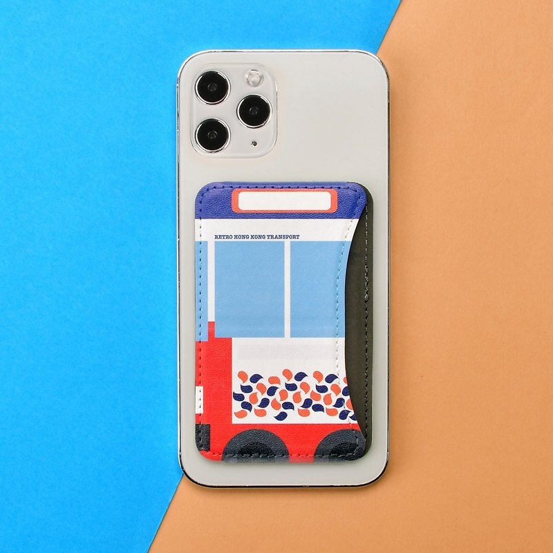 港式怀旧交通工具主题折叠式手卡套手机支架手机手带 - 雪糕车 - 手机配件 - 人造皮革 红色
