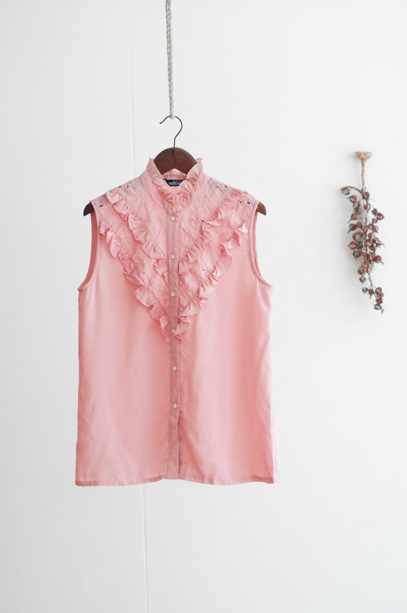 Vintage / 衬衫 / 手改无袖 no.379 - 女装衬衫 - 聚酯纤维 粉红色